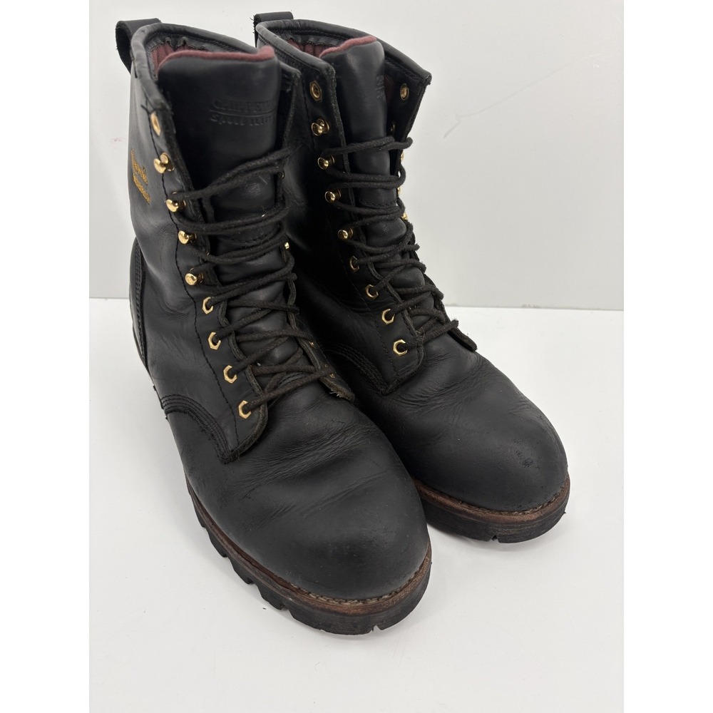 Chippewa Men's Black Logger Waterproof Insulated Chip-A-Tex Boots 8.5 Vibram - Picture 2 of 11